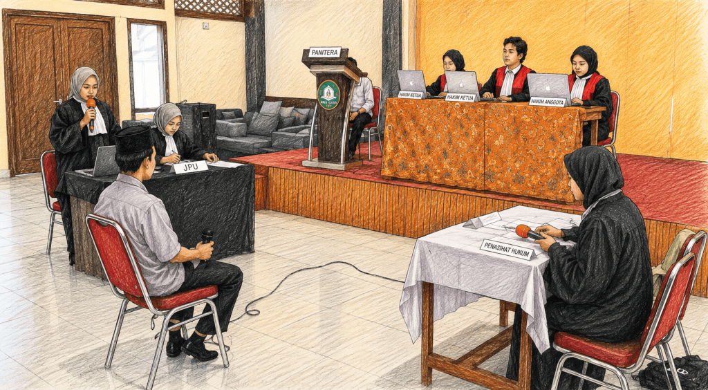 Dari Ruang Sidang ke Persidangan Semu: Mahasiswa HES IAI SEBI Asah Keterampilan Litigasi di SEBI Hall