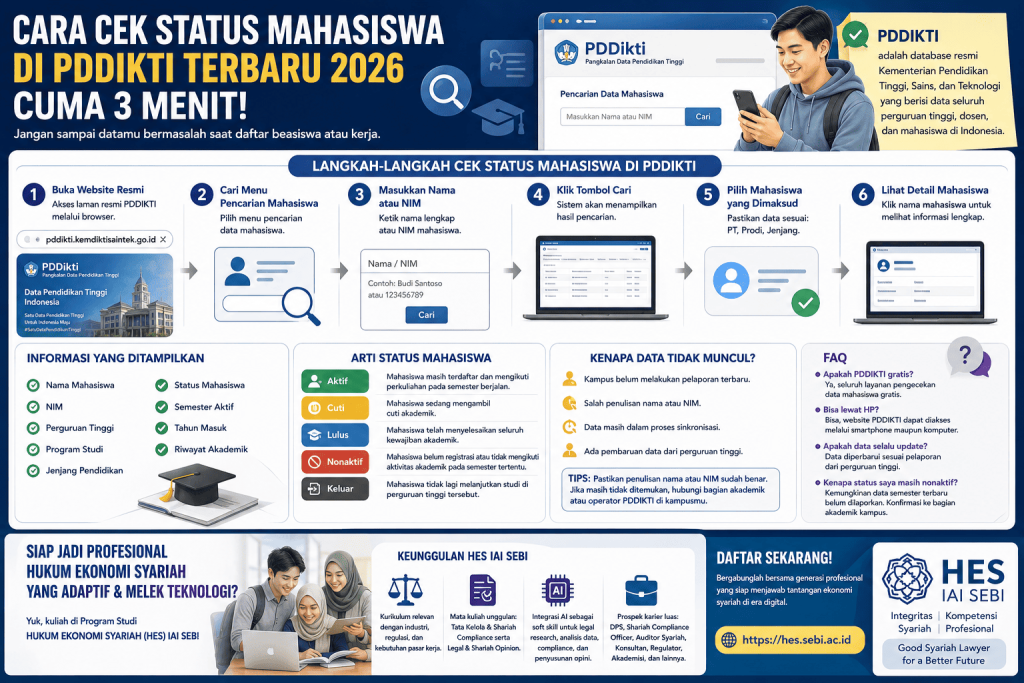 Cara Cek Status Mahasiswa di PDDIKTI Terbaru 2026, Cuma 3 Menit! Jangan Sampai Datamu Bermasalah Saat Daftar Beasiswa atau Kerja